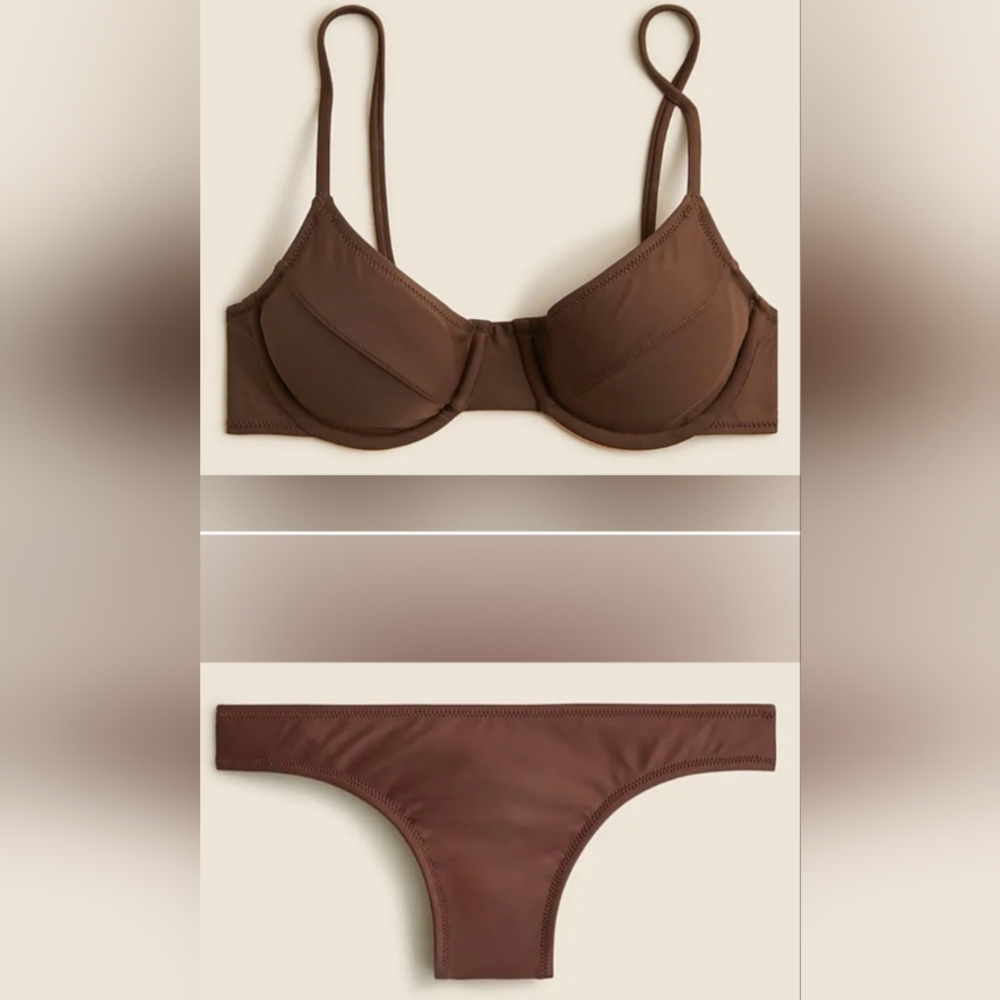 40D/XXL J. Crew Swim 1993 Underwire Bikini Top Hipster Full Coverage Bikini Set